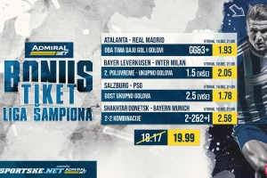 AdmiralBet i Sportske bonus tiket - Igramo na kvotu 19.99!